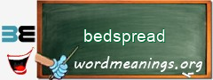 WordMeaning blackboard for bedspread